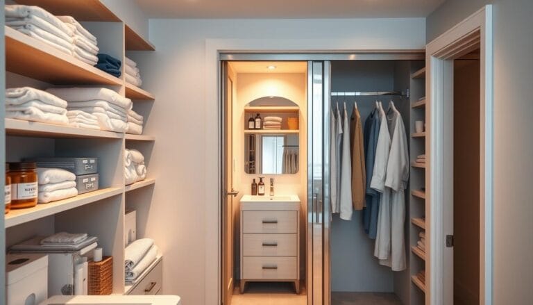 bathroom closet organization