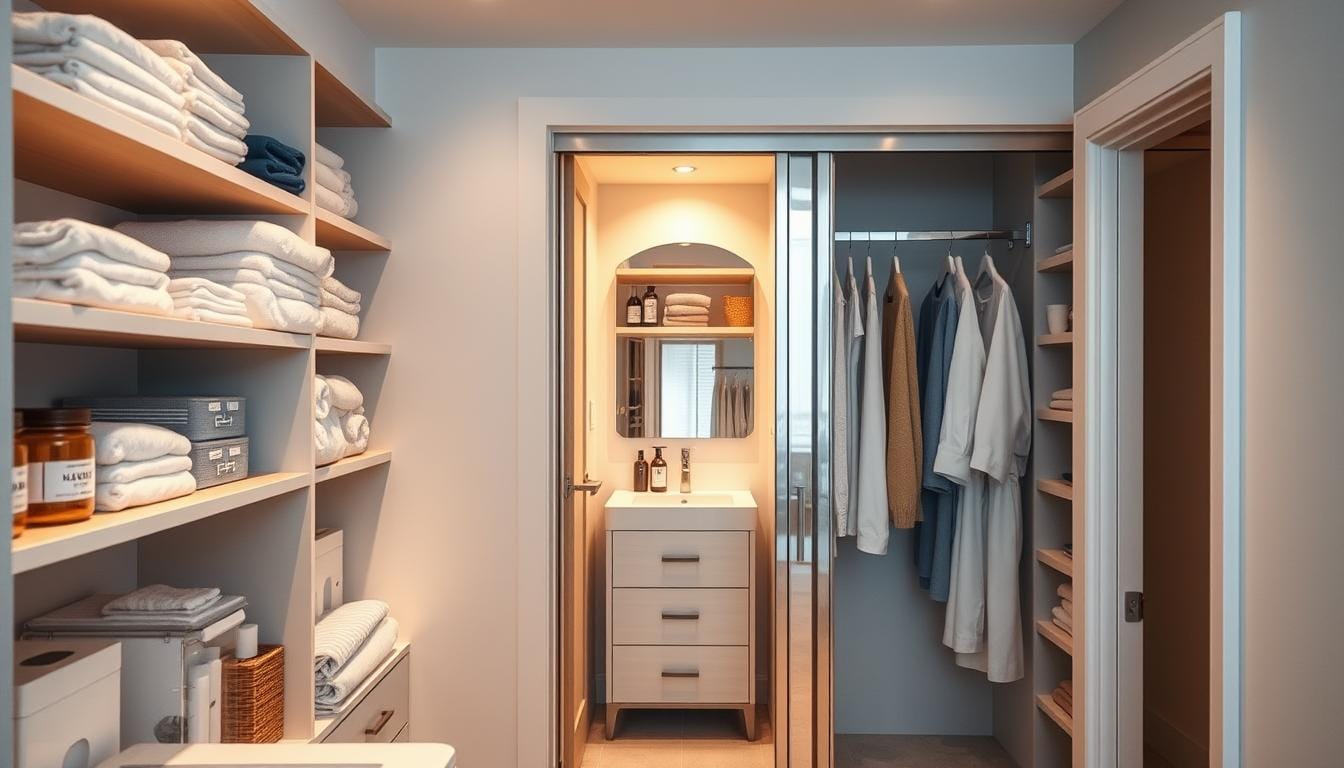 bathroom closet organization