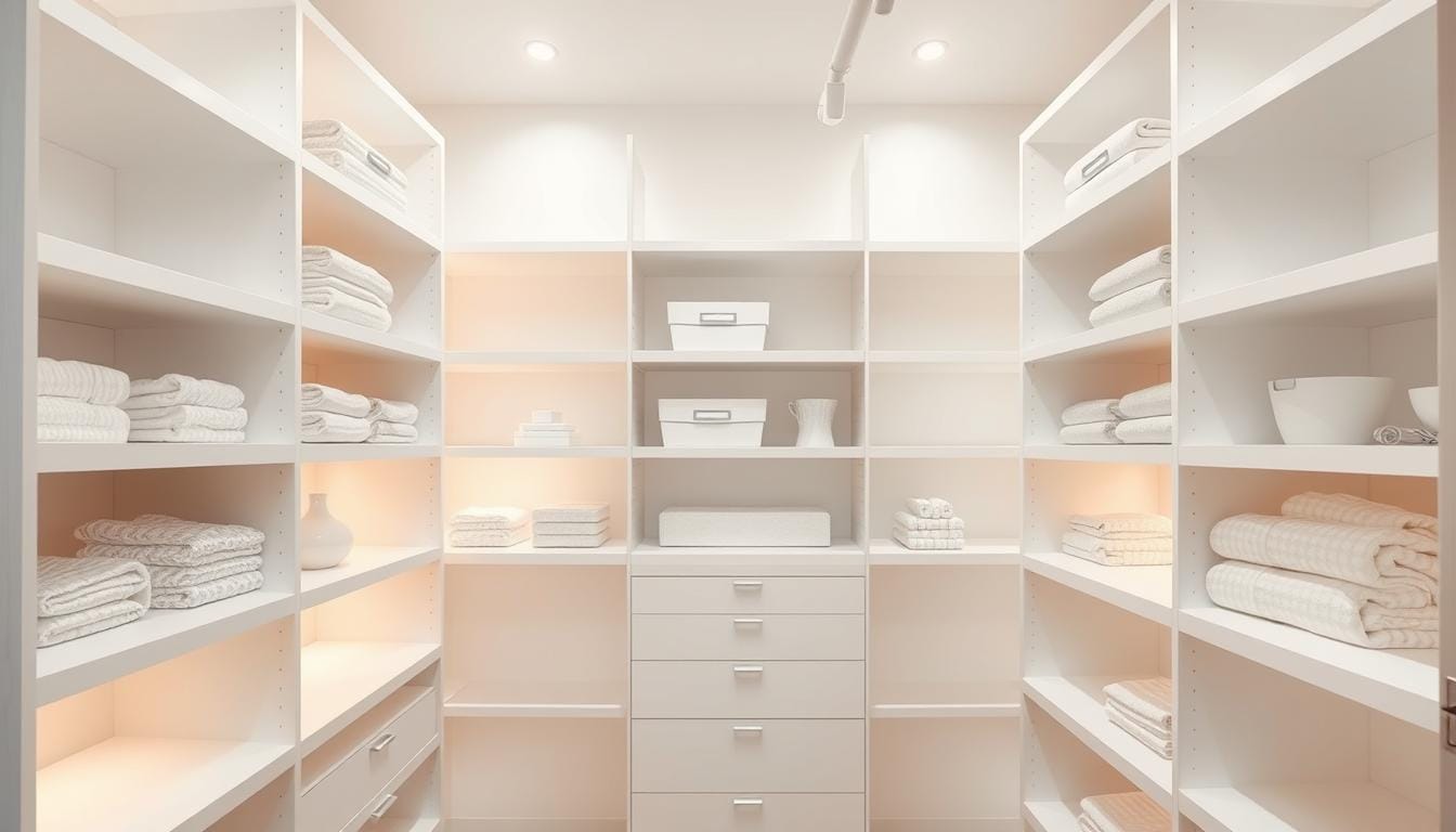 white closet shelves