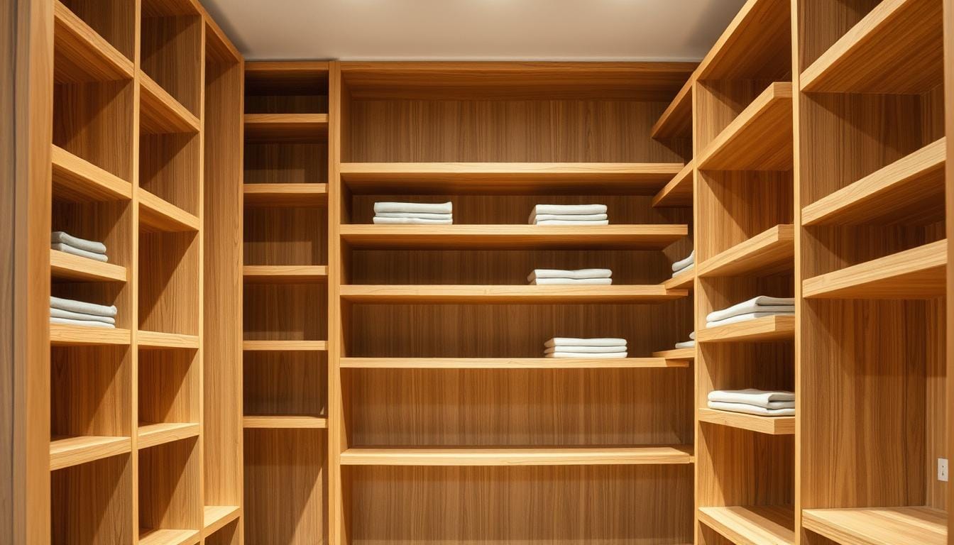 wood closet shelves